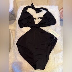 Beach Bunny Black Halter Swimsuit